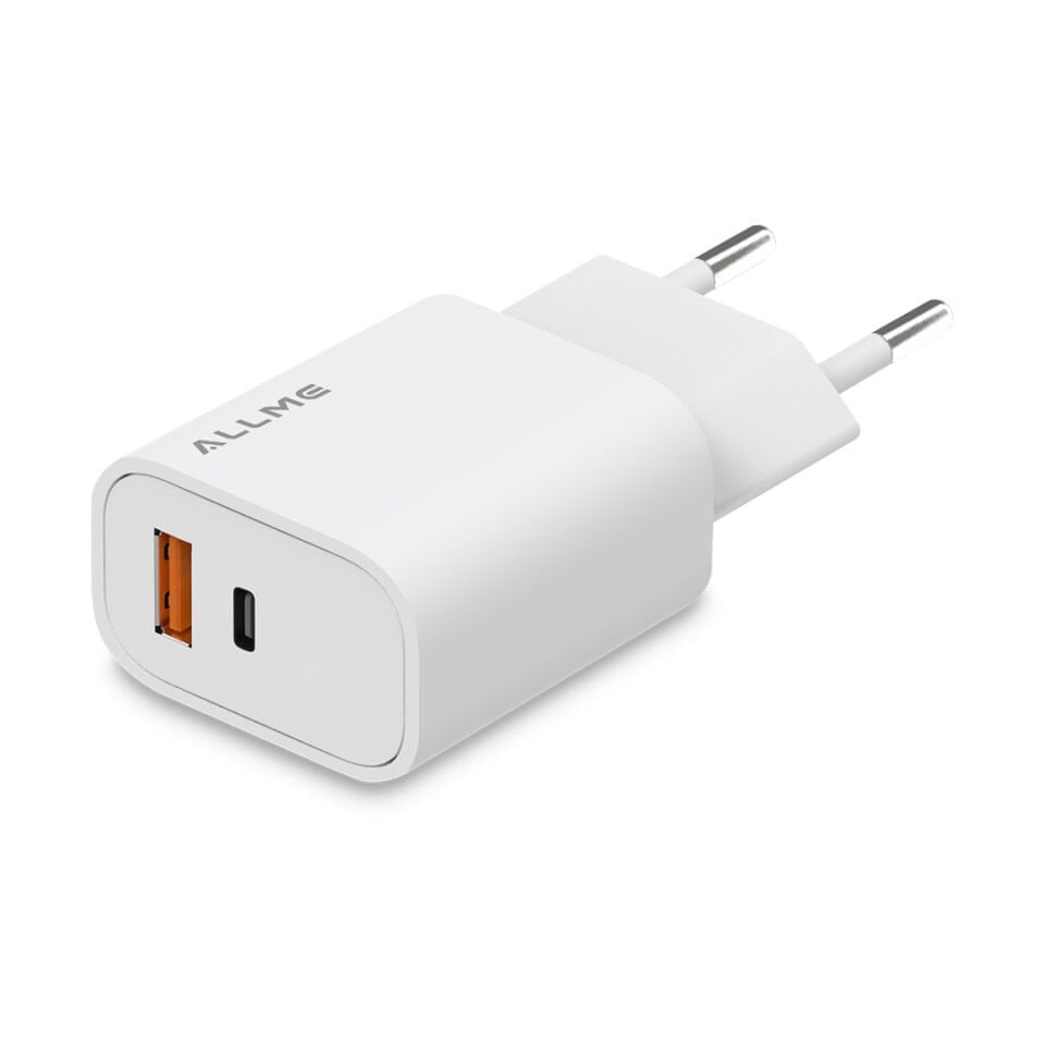 Allme SS20ATUB 20W&18W PD+QC Hızlı Şarj Adaptörü Beyaz