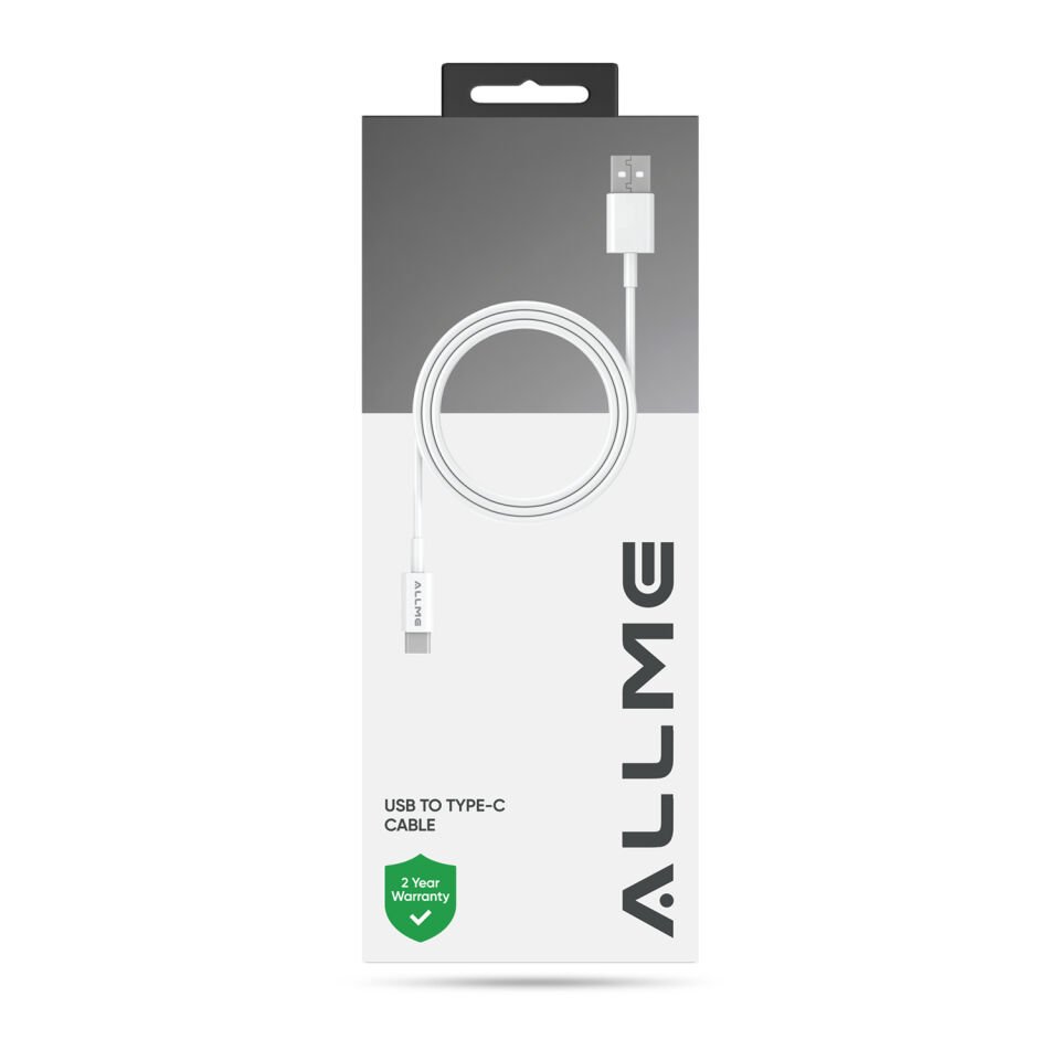 Allme DK3AUTB 3A USB to Type-C Data Kablo Beyaz