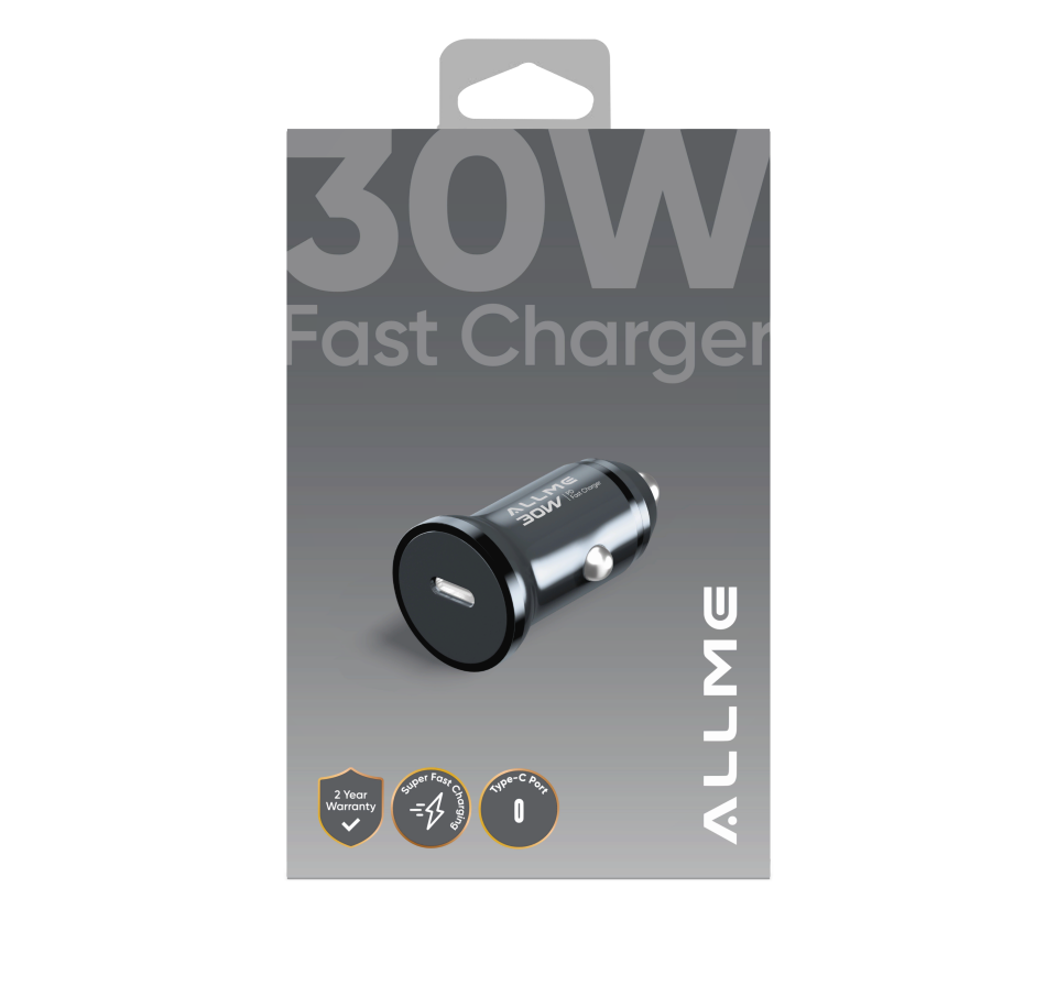 Allme AS30TS PD 30W  Hızlı Araç Şarj Adaptörü Siyah