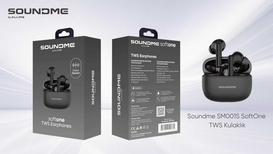 Soundme SM001S Softone TWS Kulaklık Siyah