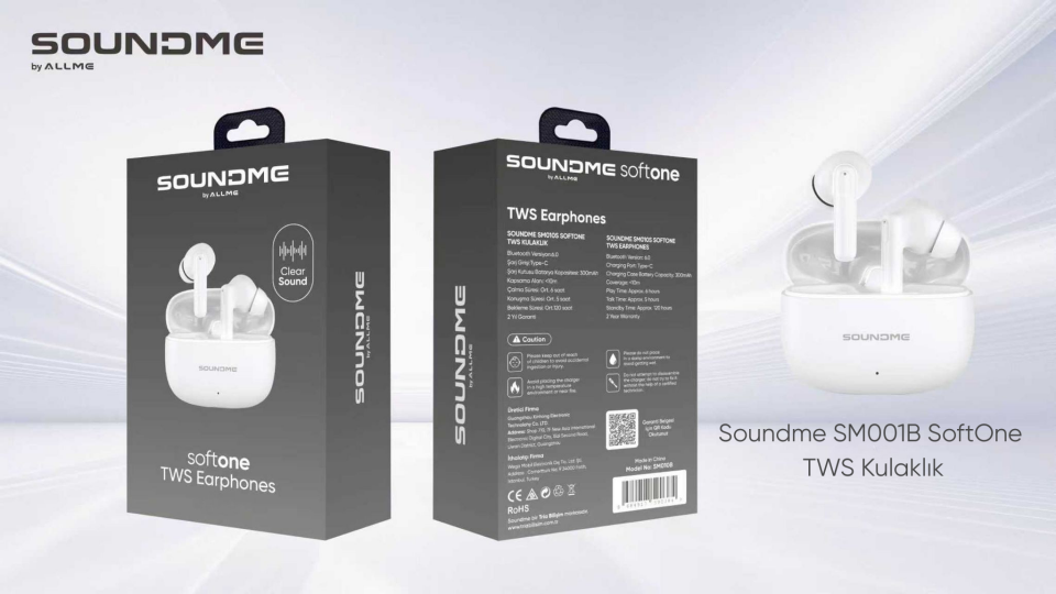 Soundme SM001B Softone TWS Kulaklık Beyaz