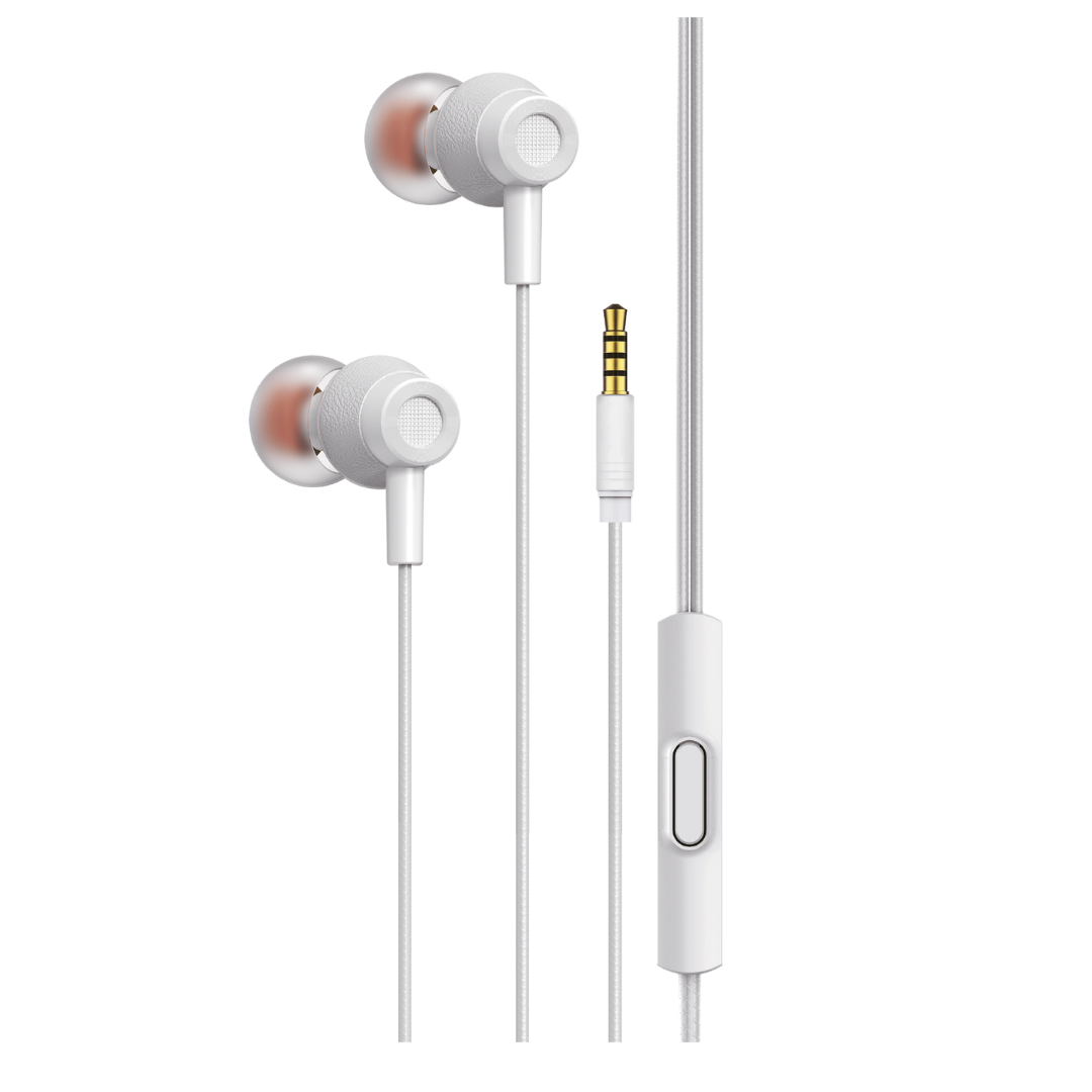 Soundme LS630B Örgü Desen Jak Girişli Kablolu Silikon Kulaklık Beyaz