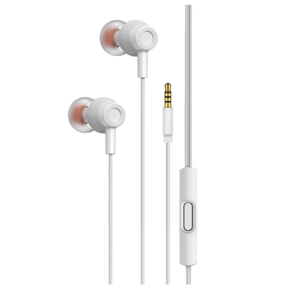 Soundme LS630B Örgü Desen Jak Girişli Kablolu Silikon Kulaklık Beyaz