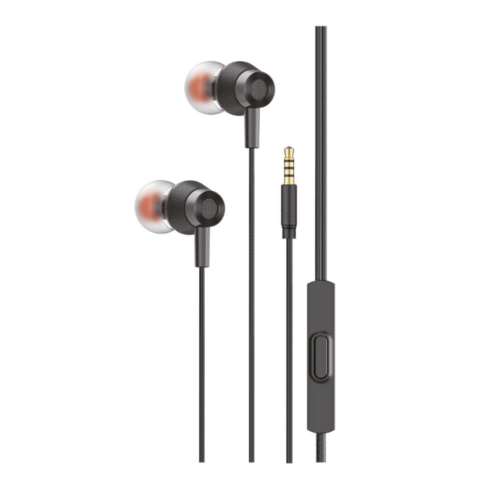 Soundme LS630S Örgü Desen Jak Girişli Kablolu Silikon Kulaklık Siyah