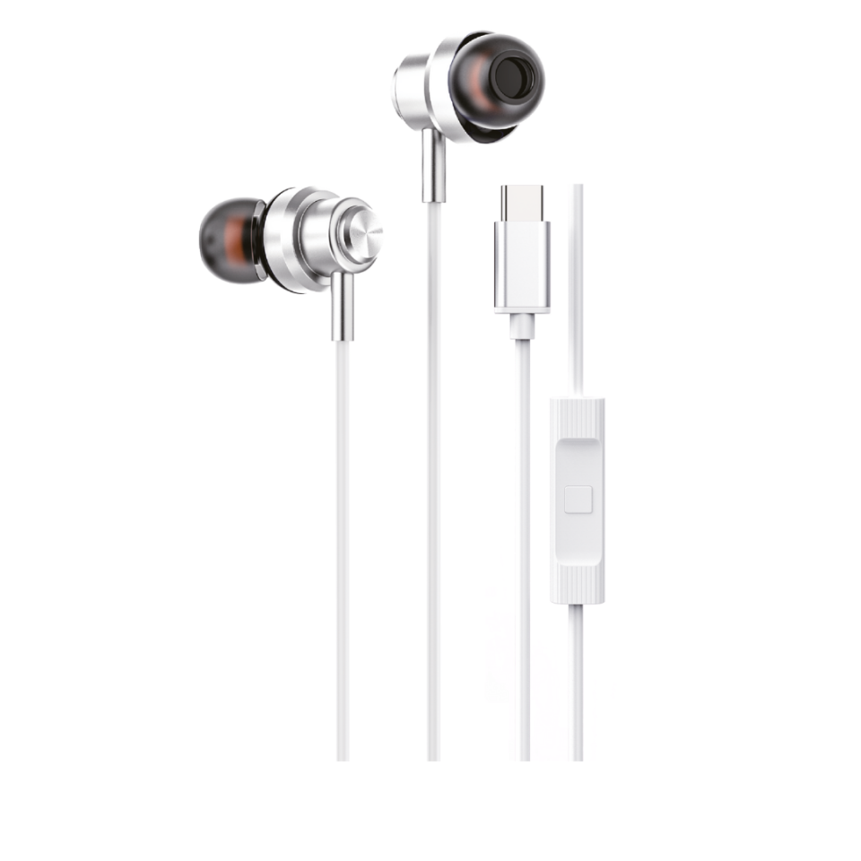Soundme LS725M Type-C Girişli Metal Başlıklı&Mıknatıslı Kablolu Kulaklık Metalik Gri