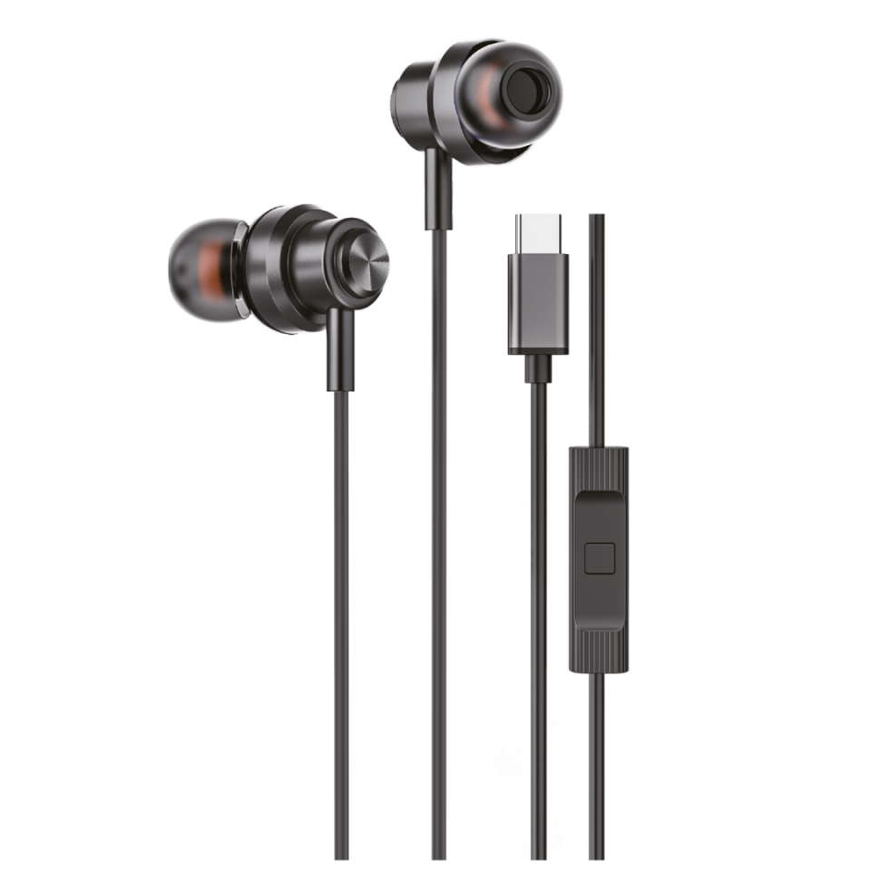 Soundme LS725A Type-C Girişli Metal Başlıklı&Mıknatıslı Kablolu Kulaklık Antrasit