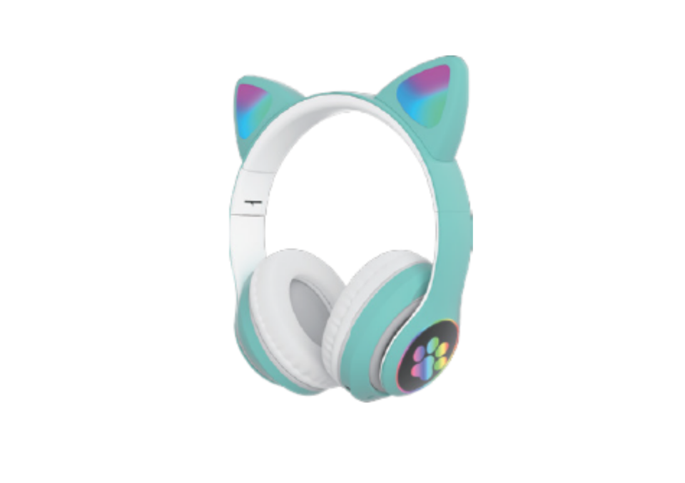 Soundme SM61Y Kedi Figürlü Işıklı Bluetooth Kulaklık Yeşil