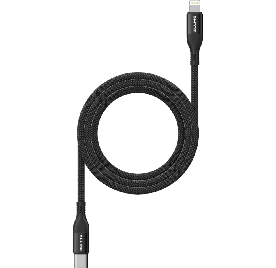 Allme DK3ATLS Type-C to Lightning Örgü Data Kablo Siyah