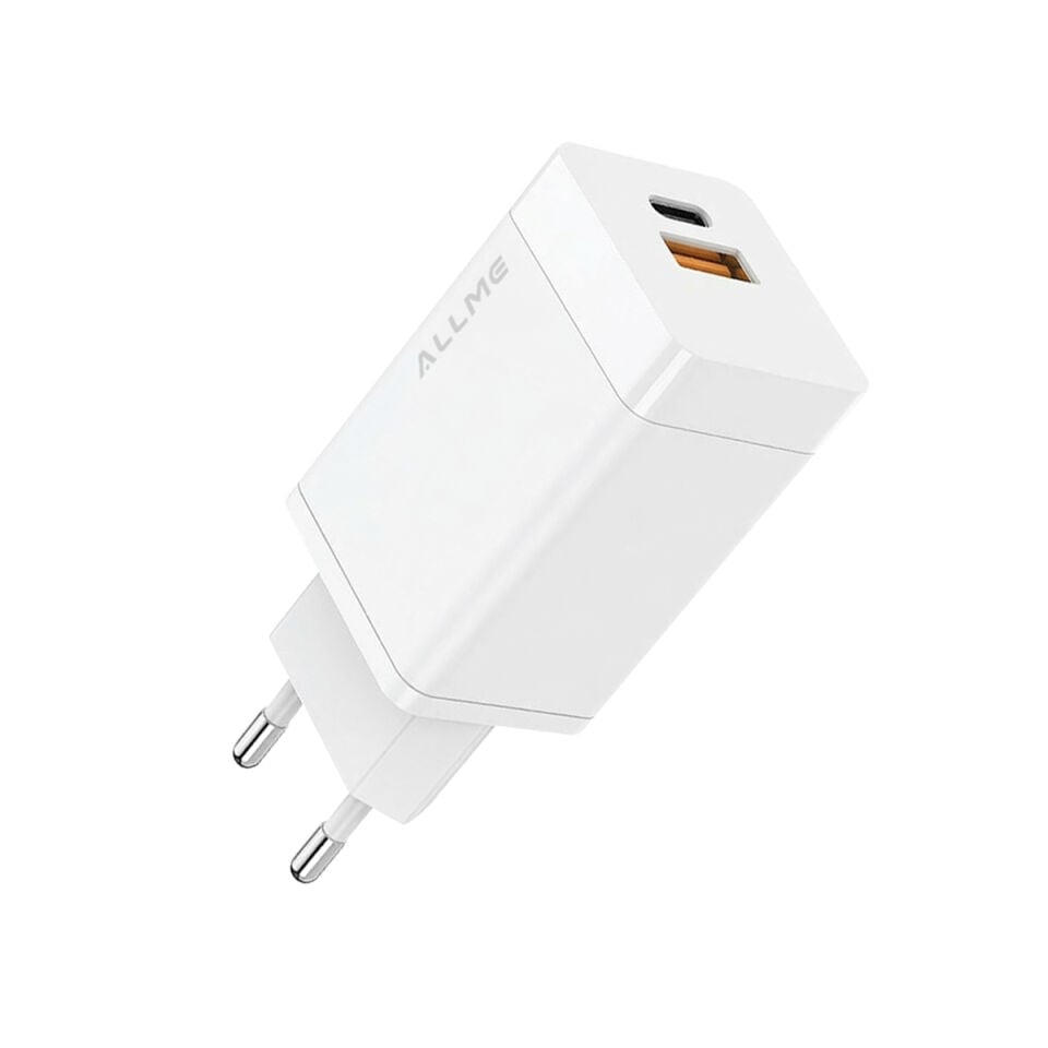 Allme SS45AGTUB USB-A+USB-C&PD +QC 45W GaN Şarj Adaptörü Beyaz