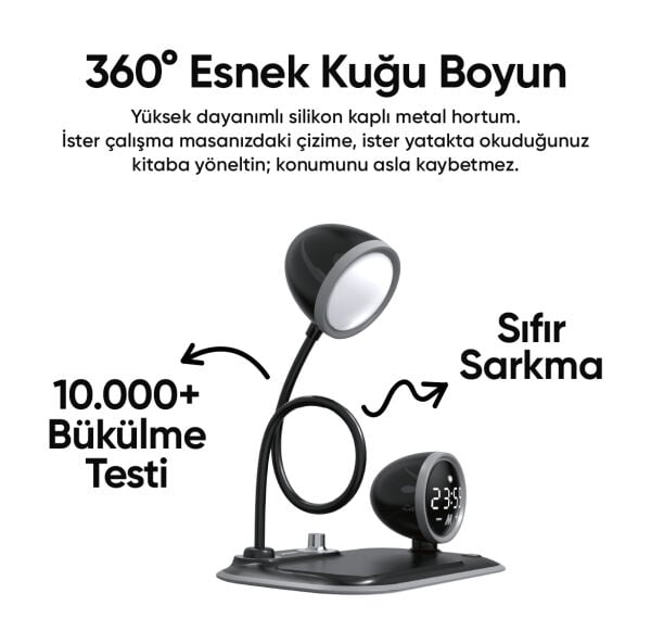 Allme ASB01S SmartBase 3in1 Kablosuz Şarj İstasyonu Siyah