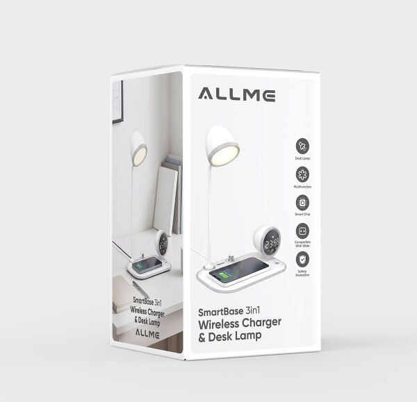 Allme ASB01B SmartBase 3in1 Kablosuz Şarj İstasyonu Beyaz